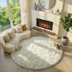 Amdrebio Ivory White Round Circle Rug 6Ft - Image 5