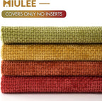 MIULEE Pack of 4 Burnt Orange Couch Throw Pillow Covers 18x18 Inch Yellow Green - Image 6