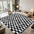 Checkered Area Rugs for Bedroom Living Room, 8x10 Black and White Fluffy Soft by Boshengya