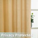 LAMIT Caramel Brown Linen Curtains 54 Inch - Image 3