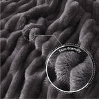 Exclusivo Mezcla Twin Size Flannel Fleece Blanket, Super Soft Striped Jacquard - Image 5
