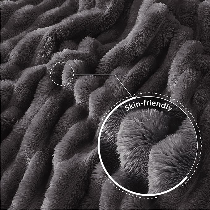 Exclusivo Mezcla Twin Size Flannel Fleece Blanket, Super Soft Striped Jacquard - Image 5