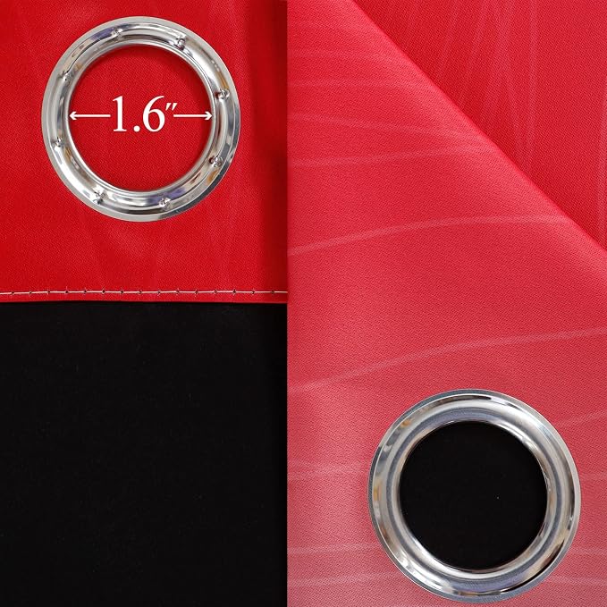 Estelar Textiler Ombre Red and Black Curtains 45 Inch Length 2 Panels, 100% - Image 7