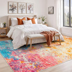 Rugflix 5x7 Area Rugs for Living Room, Washable Large Multicolor Rug - Image 2