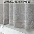 Pitalk Light Grey Linen Curtains 102 Inches Long - Image 6