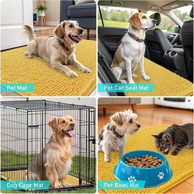 OLANLY Dog Door Mat for Muddy Paws 30x17, Absorbs Moisture and Dirt, Absorbent - Image 7