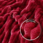 Exclusivo Mezcla Twin Size Flannel Fleece Blanket, Super Soft Striped Jacquard - Image 5