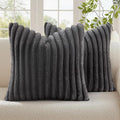 decorUhome Cozy Faux Fur Throw Pillow Covers 16x16 Set of 2 Decorative Soft by decorUhome