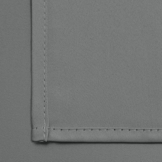 Yakamok Grey Blackout Curtains Room Darkening Thermal Insulated Grommet top - Image 4