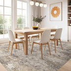 Nakagishi 7x9 Area Rugs Living Room: Washable Abstract Large Neutral Soft Rug - Image 6