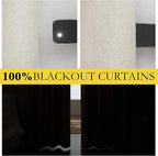 NICETOWN Natural Thick Linen Blend 100% Blackout Curtains - Image 2