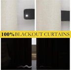 NICETOWN Natural 100% Blackout Short Curtains 63 inches Lenghth Burg - Image 2