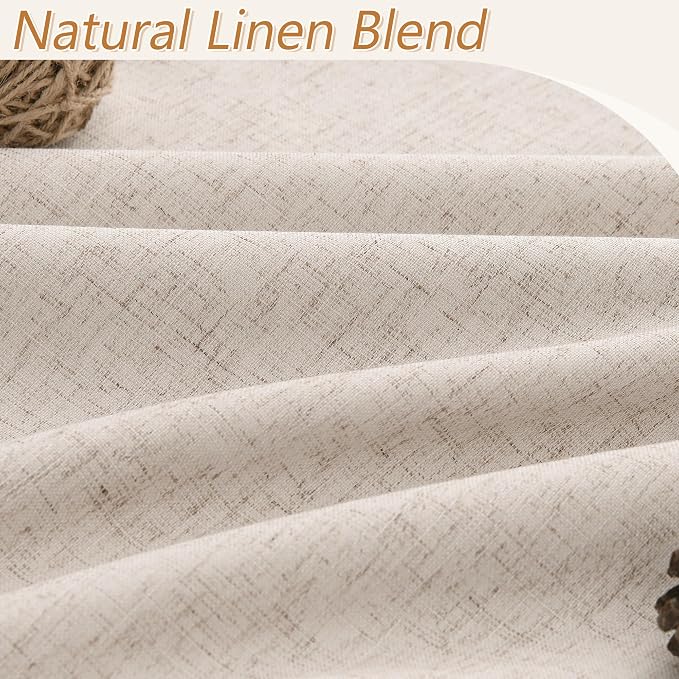 Guken Oatmeal 100% Blackout Curtains 120 Inch Length 2 Panels Set - Image 3