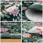 8x10 Area Rugs for Living Room: Floral Washable Rug Vintage Large Soft Boho - Image 6