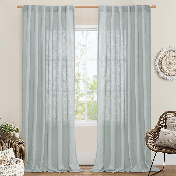 LAMIT Living Room Linen Curtains 95 Inch by LAMIT