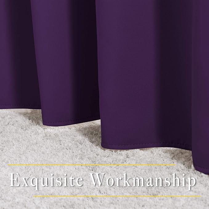 NICETOWN Royal Purple Room Darkening Draperies and Curtains - Image 6