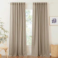 RYB HOME Sheer Linen Curtains 90 inches Long, Rod Pocket & Back Tab Linen Blend by RYBHOME