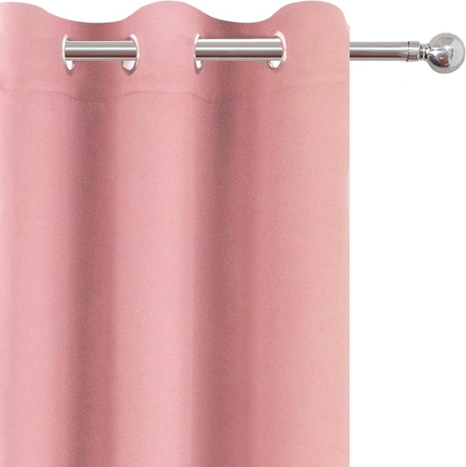 LEMOMO Pink Blackout Curtains 34 x 54 Inch Length/Set of 2 Curtain - Image 7