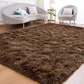 Goideal Fluffy Rug for Bedroom Living Room, 6x9 Brown Area Rugs, Faux Fur Shag by Goideal