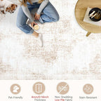 Area Rug 6x9 Vintage Rug: Washable Living Room Rugs Retro Medallion Distressed - Image 7