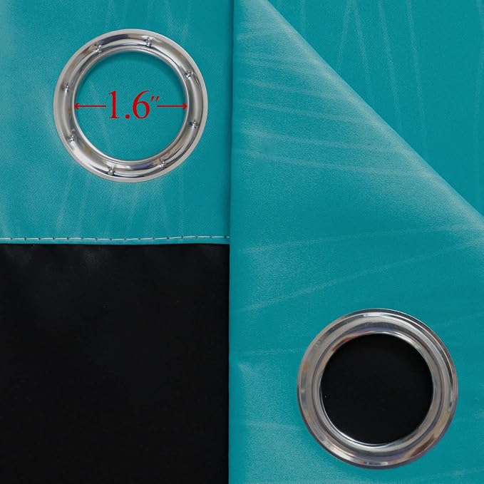 Estelar Textiler Ombre Teal and Purple Blackout Curtains 54 Inch Length 2 panels - Image 7