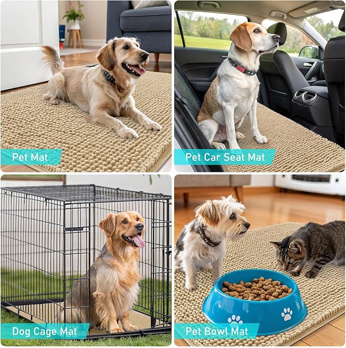 OLANLY Dog Door Mat for Muddy Paws 40x24, Absorbs Moisture and Dirt, Absorbent - Image 7