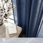 Navy Blue Curtains 120 inch Length - Image 3