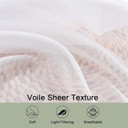 OWENIE White Sheer Curtains 78 Inches Long 2 Panels Set, Ivory Sheer Curtain - Image 3