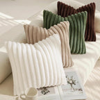decorUhome Cozy Faux Fur Throw Pillow Covers 24x24 Set of 2 Decorative Soft - Image 3