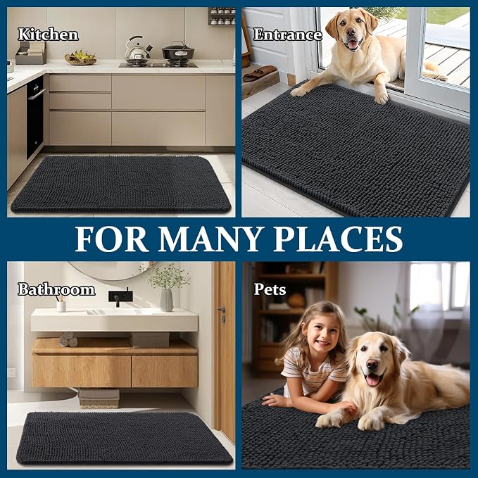OLANLY Dog Door Mat for Muddy Paws 47x24, Absorbs Moisture and Dirt, Absorbent - Image 8