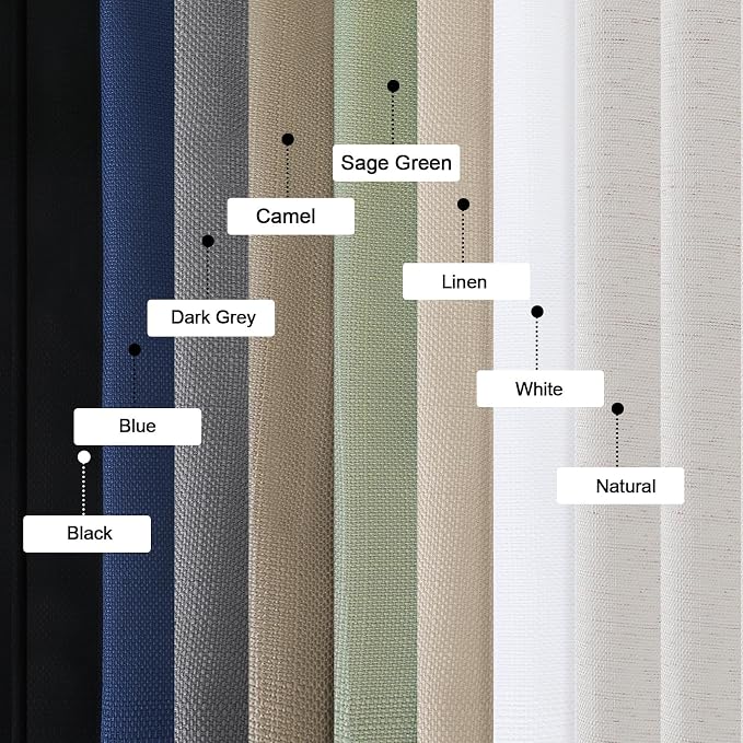 OWENIE Bob Valance Curtains 18 Inch Length 1 Piece, Faux Linen Slub Solid Linen - Image 7