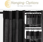 Black Linen Curtains 144 inches Long - Image 2