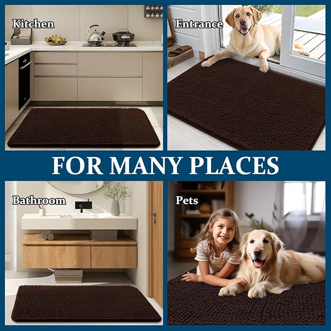 OLANLY Dog Door Mat for Muddy Paws 70x35, Absorbs Moisture and Dirt, Absorbent - Image 8