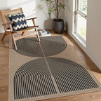 Lahome Enfys Modern Rainbow Easy Jute Office Rug, Outdoor Patio Rug 4x6 - Image 6
