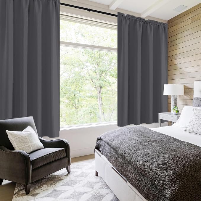 DWCN Blackout Curtains for Bedroom 72 Inch Length 2 Panels Set, Solid Thermal - Image 2