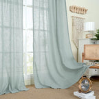 LAMIT Sheer Linen Curtains 63 inches Long - Image 9