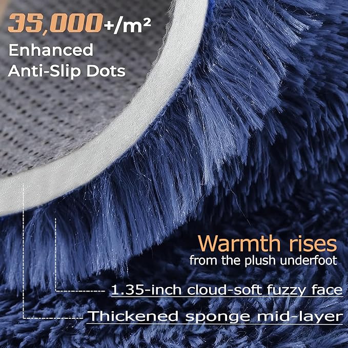 8x10 Area Rugs for Living Room: Fluffy Shag Soft Washable Rug Large Fuzzy Plush - Image 4