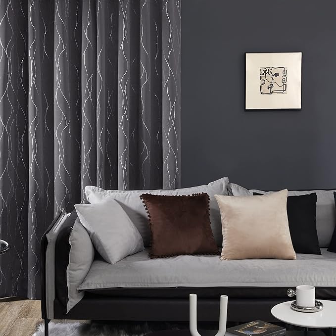 Deconovo Grey Blackout Curtains - Image 3