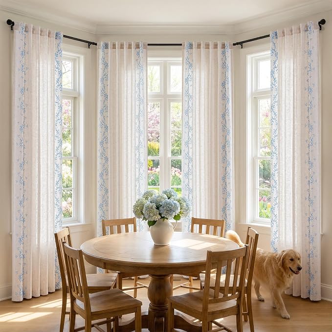 jinchan Evelyn Embroidered Linen Curtains - Image 3