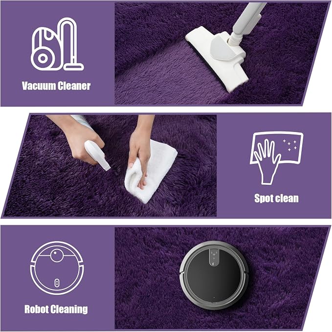 Shag Area Rug for Bedroom 3x5, Soft Fuzzy Rug Non-Shedding Indoor Plush Carpet - Image 4