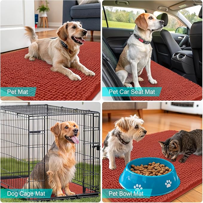 OLANLY Dog Door Mat for Muddy Paws 50x30, Absorbs Moisture and Dirt, Absorbent - Image 7