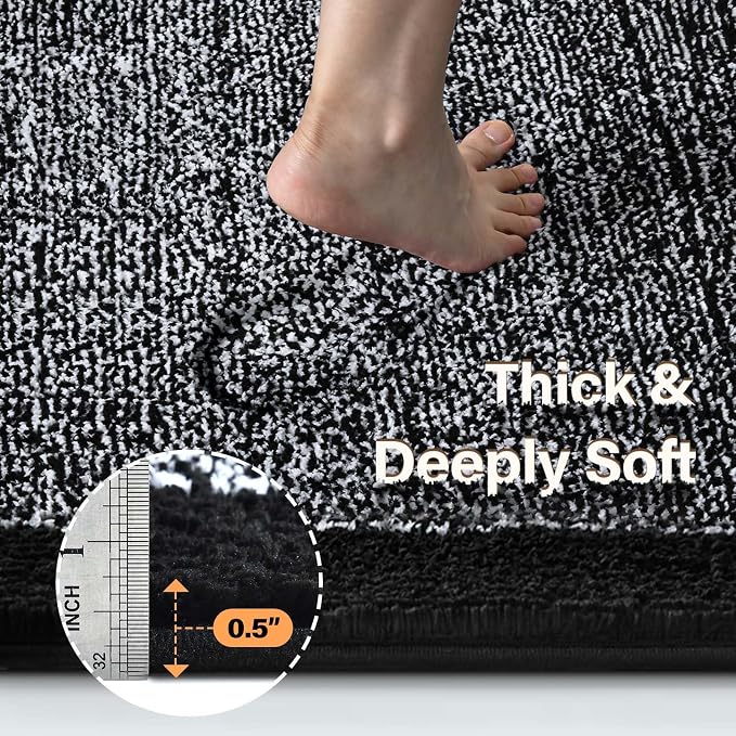 Bathroom Rugs 30x20 Non Slip Washable, Soft Absorbent Quick Dry Mats - Image 4
