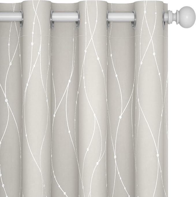 Deconovo Beige Curtains for Living Room, Thermal Insulated Soundproof Drapes by Deconovo
