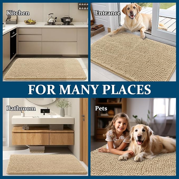 OLANLY Dog Door Mat for Muddy Paws 35x24, Absorbs Moisture and Dirt, Absorbent - Image 8