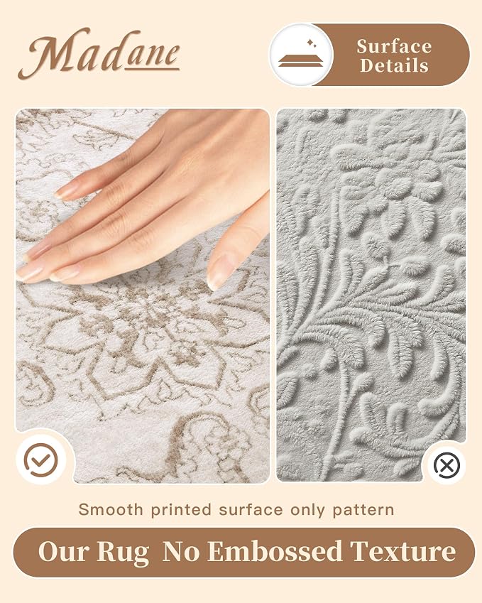 Madane 5x7 Area Rugs for Living Room, Washable Vintage Natural Rug - Image 4