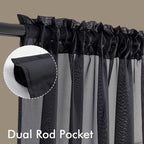 MIULEE Black Sheer Curtains 108 Inches Long, 4 Panels Set, Light Filtering - Image 3