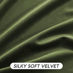 RYB HOME Olive Green Velvet Curtains 63 inches Length - Image 4