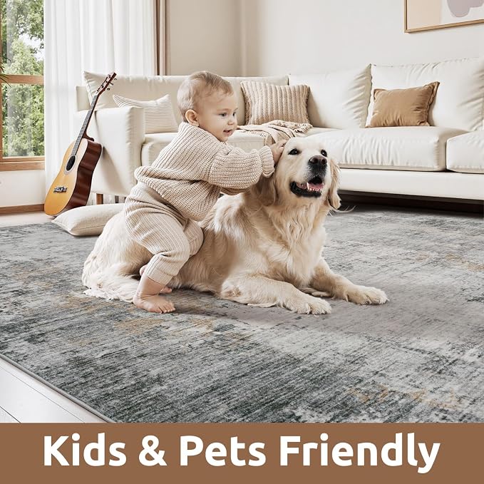 8 x 10 Area Rugs for Living Room, Machine Washable Non Slip Rug Ultra Soft Low - Image 5