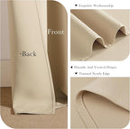 PONY DANCE Beige Blackout Curtains - Image 6