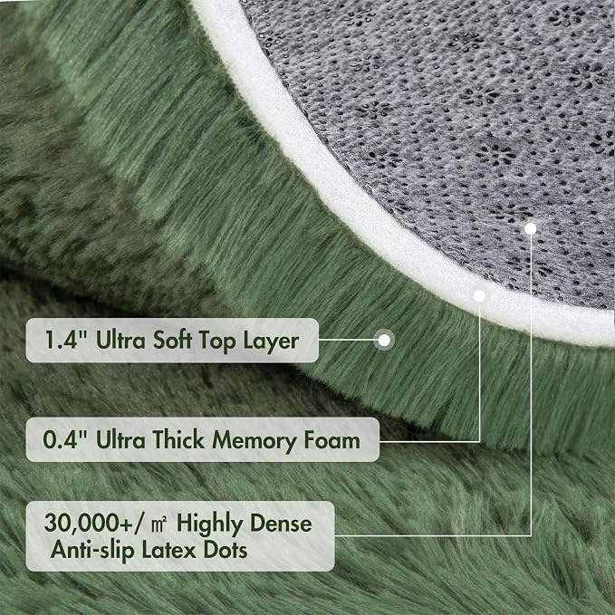 8x10 Ft Extra Large Shag Green Area Rug - Image 8